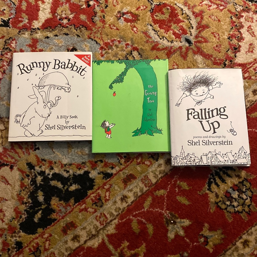 Shel Silverstein 3-books dust jacket ~ falling up, runny babbit, the giving tree